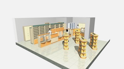 3D-визуализация аптечного интерьера 3D-визуализация аптечного интерьера